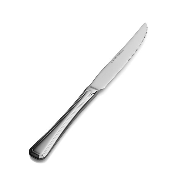 Bon Chef Prism, Steak Knife, Euro, Solid Handle, Mirror Finish, 13/0, 9.81" , set of 12 S515